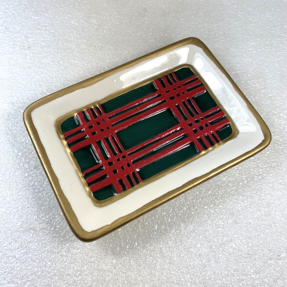 Allure 1997 Ceramic Rectangular Dish‎ Christmas Plate Vintage Collectible